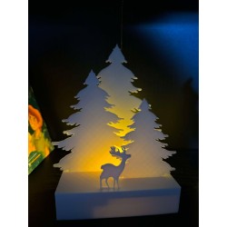 Juledekoration - skov incl. elektrisk fyrfadslys